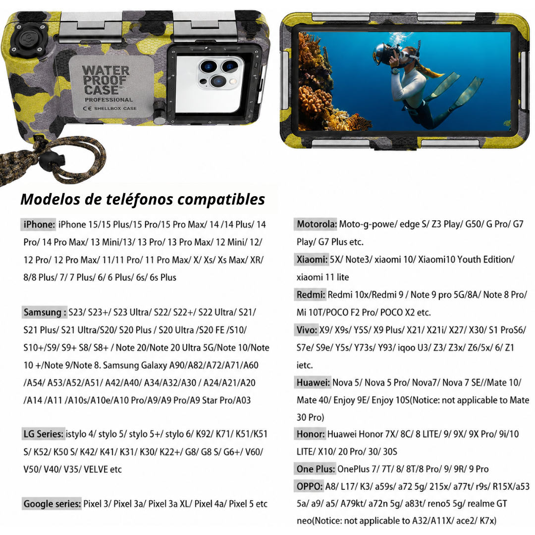 Funda Impermeable IP68 para Móvil Sumergible hasta 15 m